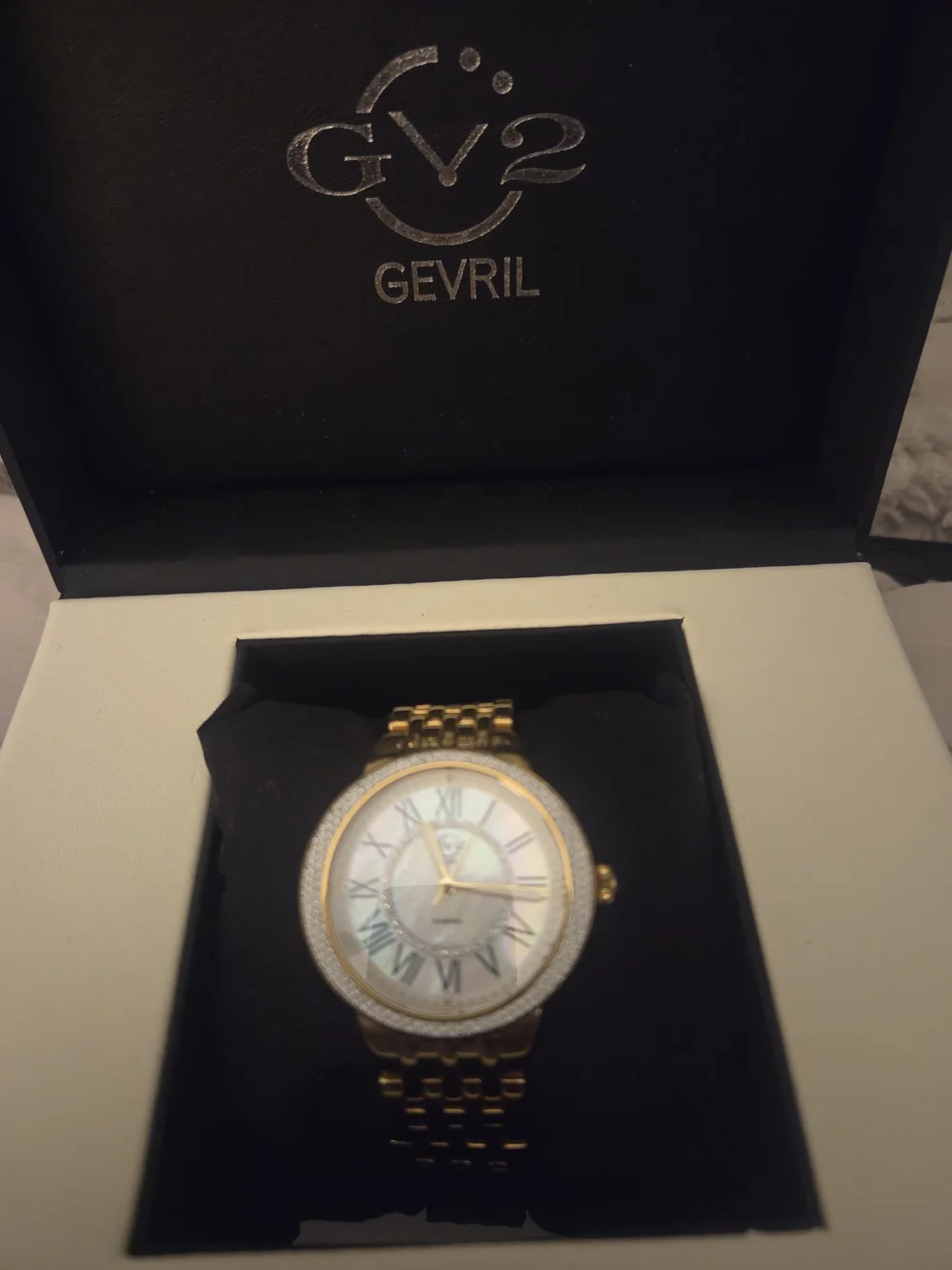 EVRI Gold-Tone Women's Watch with Mother-of-Pearl Dial